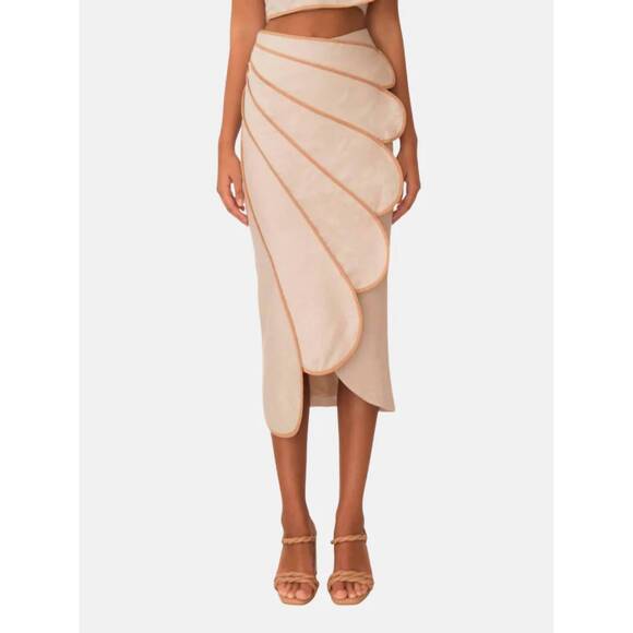 NEW AZULU sango midi skirt in latte